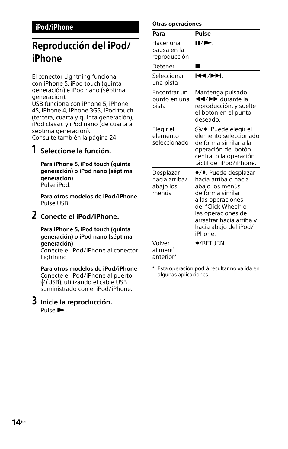 Ipod/iphone, Reproducción del ipod/iphone, Reproducción del | Reproducción del ipod/ iphone | Sony MHC-EC719IP User Manual | Page 46 / 68