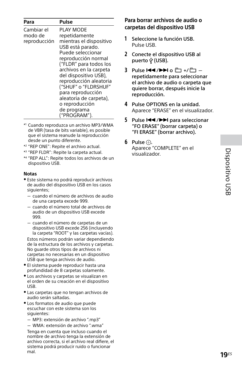 Dispositivo usb | Sony MHC-EC719IP User Manual | Page 51 / 68