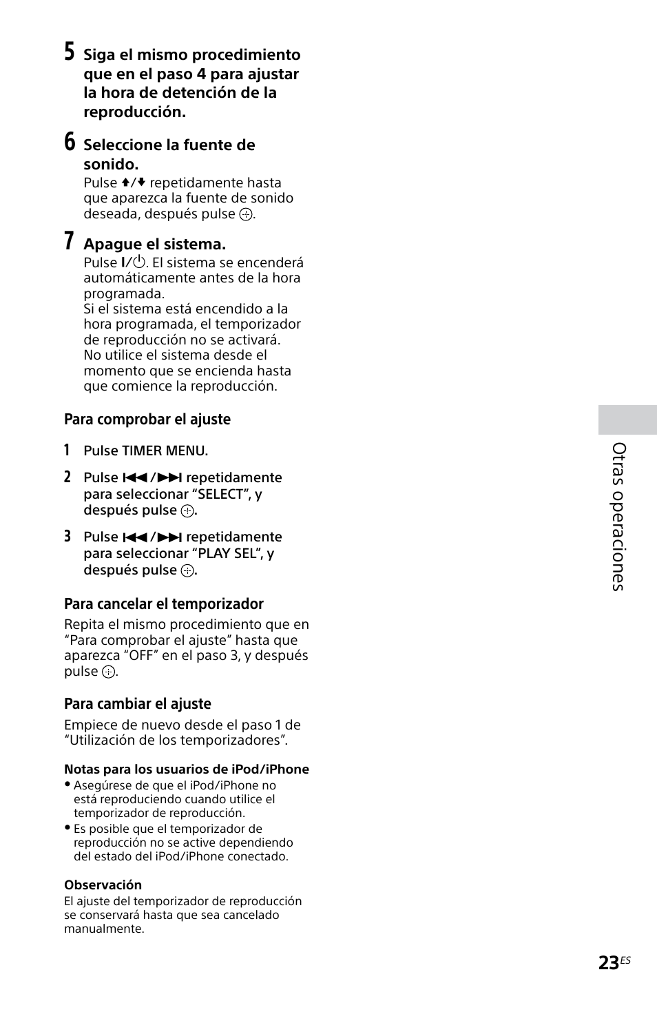 Otr as oper aciones | Sony MHC-EC719IP User Manual | Page 55 / 68