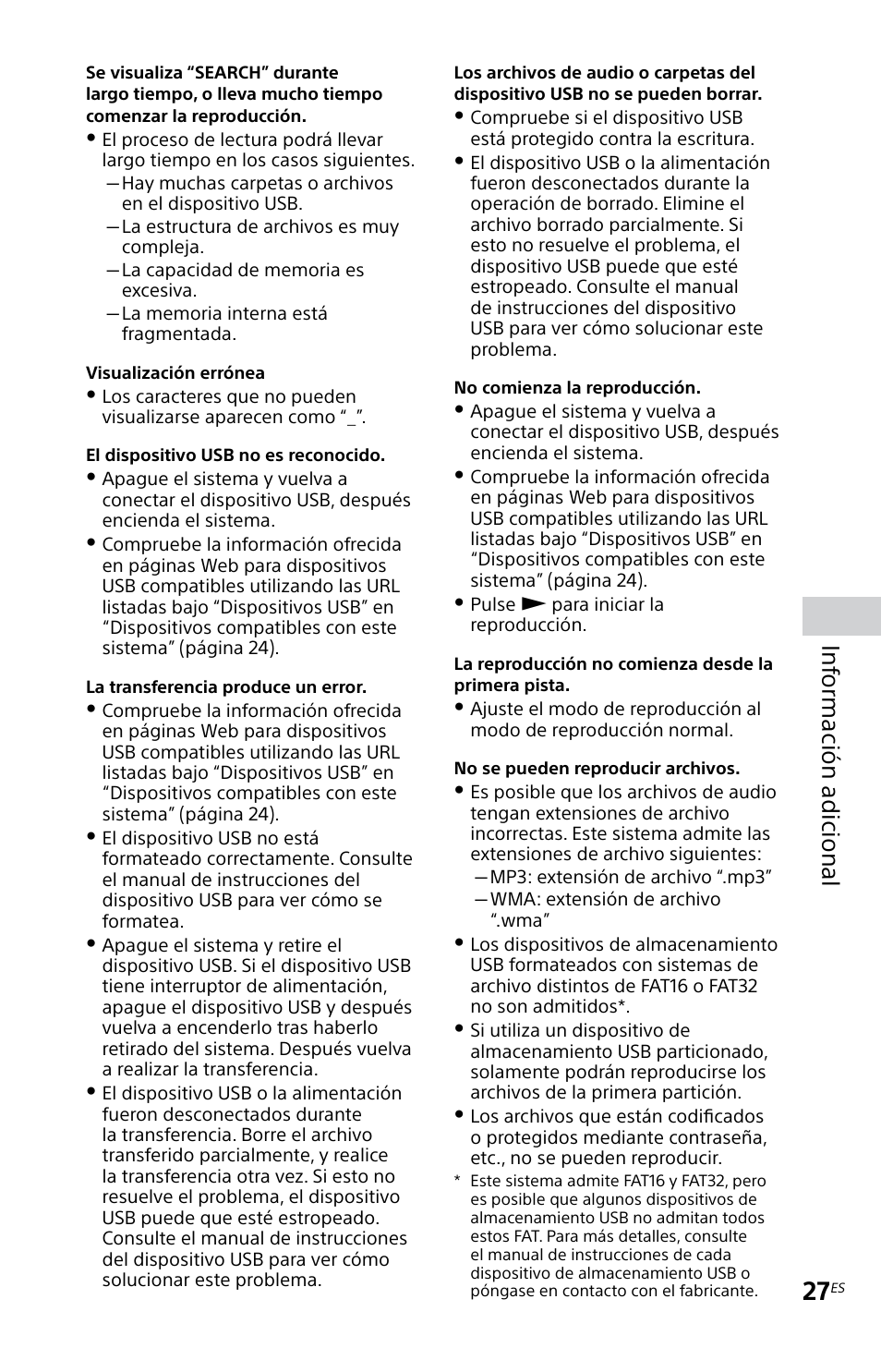 Inf ormación adicional | Sony MHC-EC719IP User Manual | Page 59 / 68