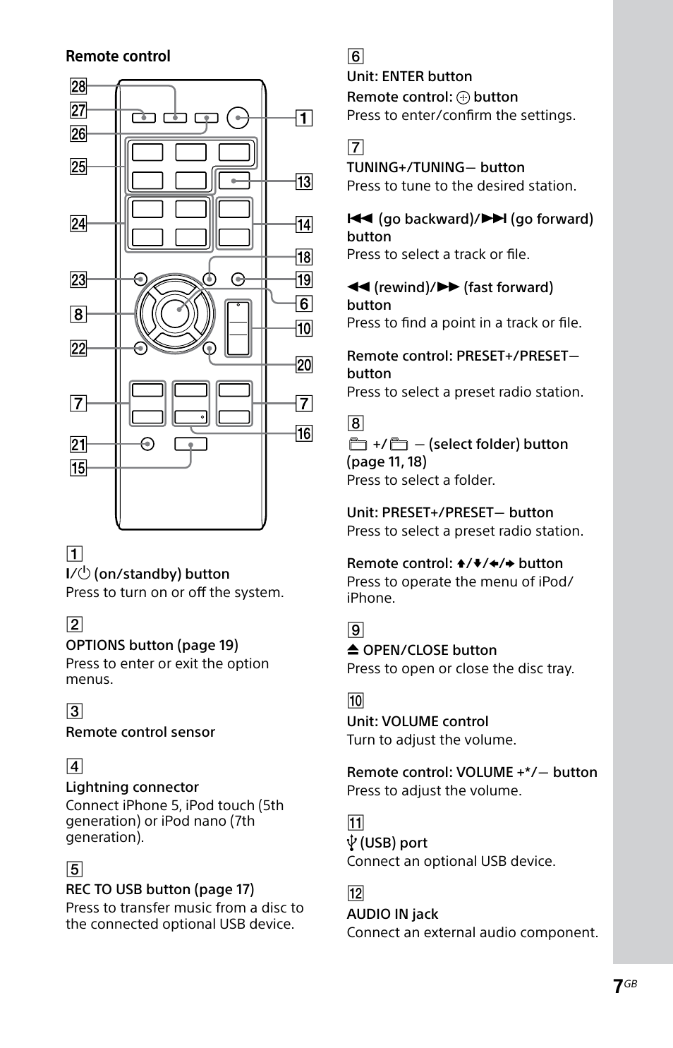 Sony MHC-EC719IP User Manual | Page 7 / 68