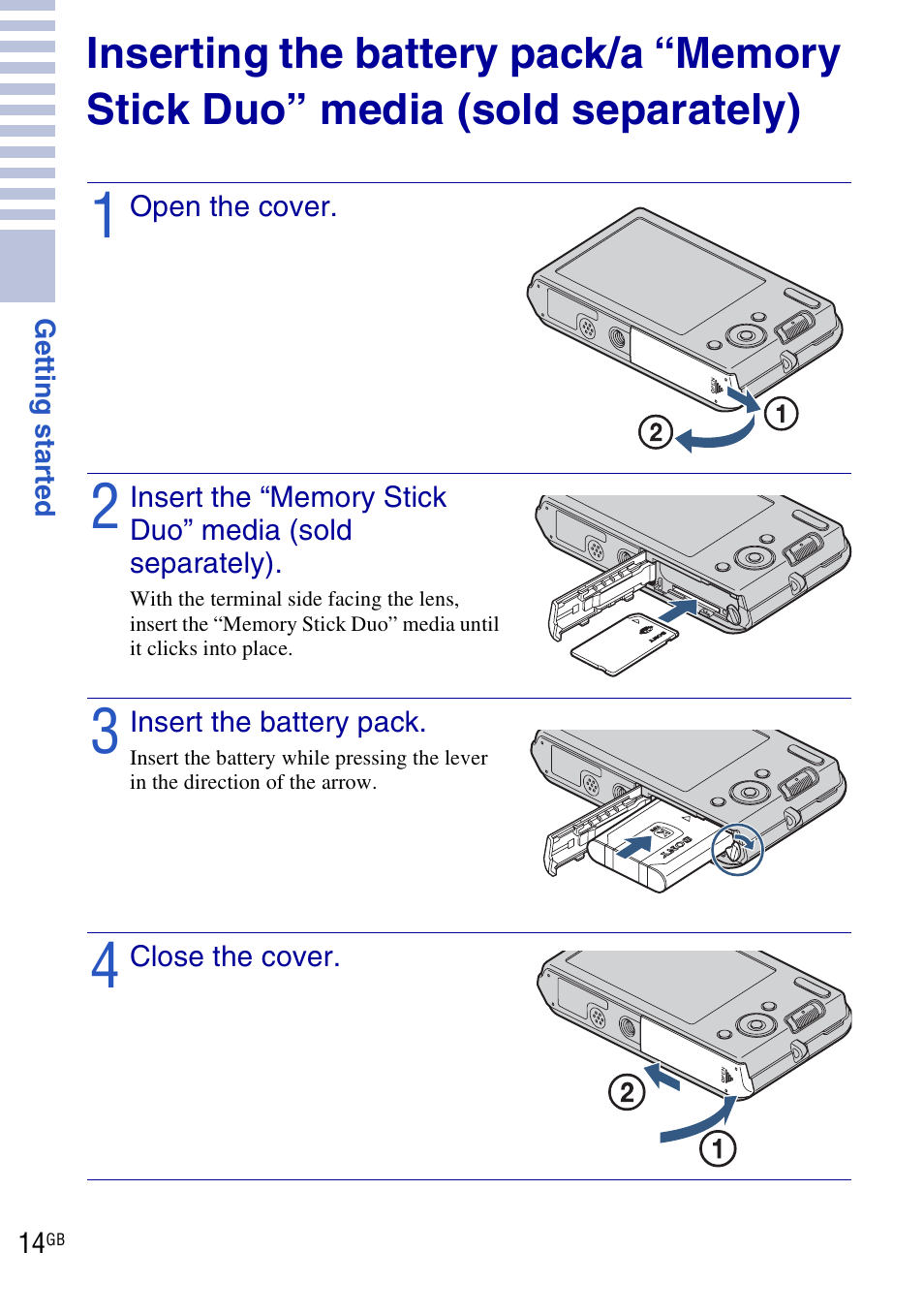 Sony DSC-W190 User Manual | Page 14 / 112