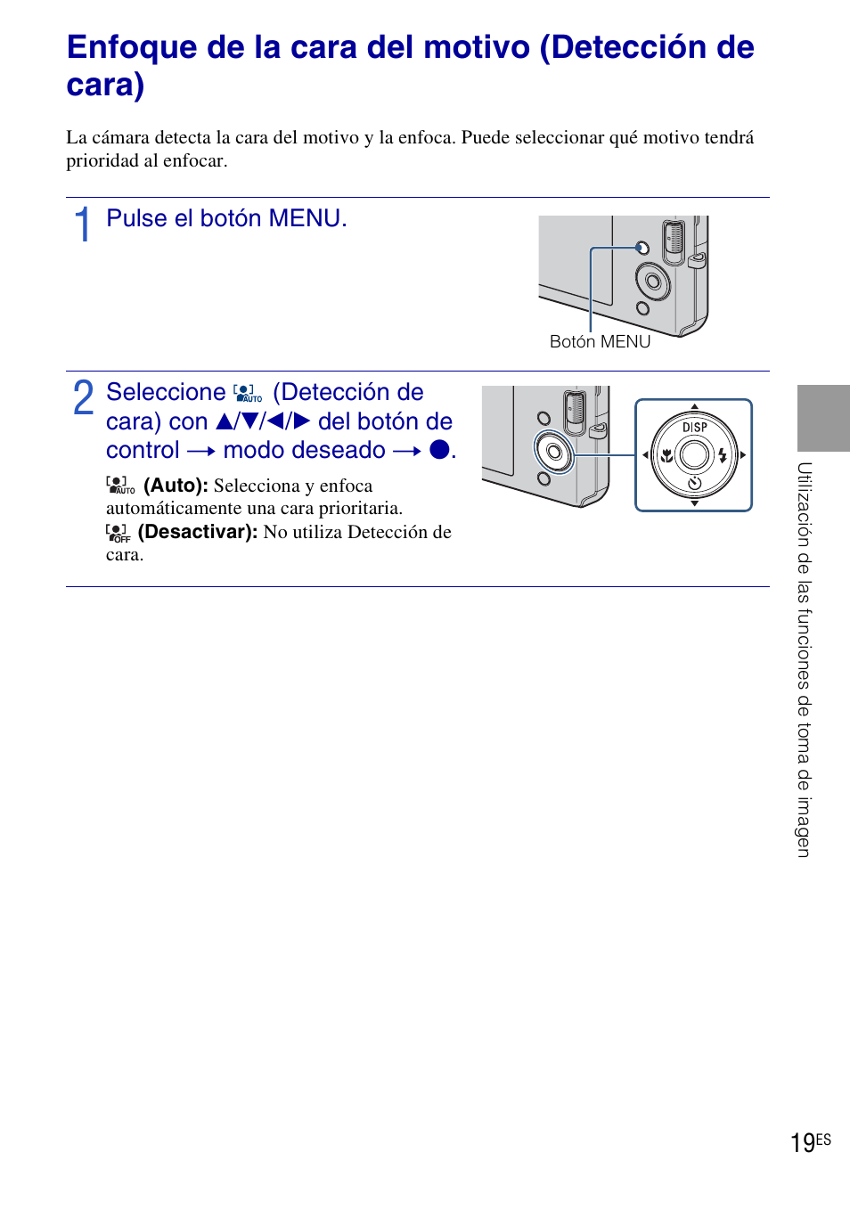 Enfoque de la cara del motivo (detección de cara) | Sony DSC-W190 User Manual | Page 73 / 112