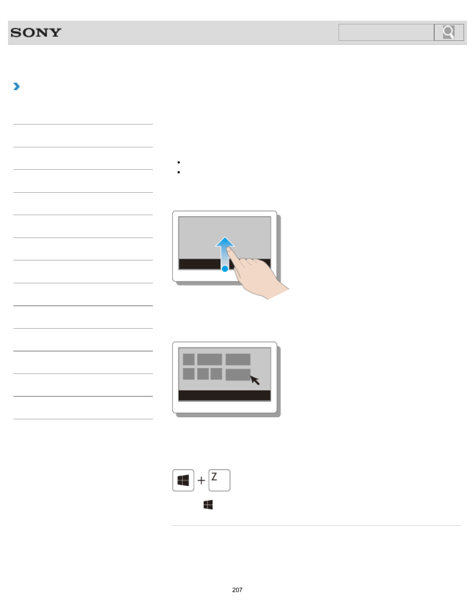Opening the app menu, How to use, Search | Sony SVL24145CXB User Manual | Page 207 / 541
