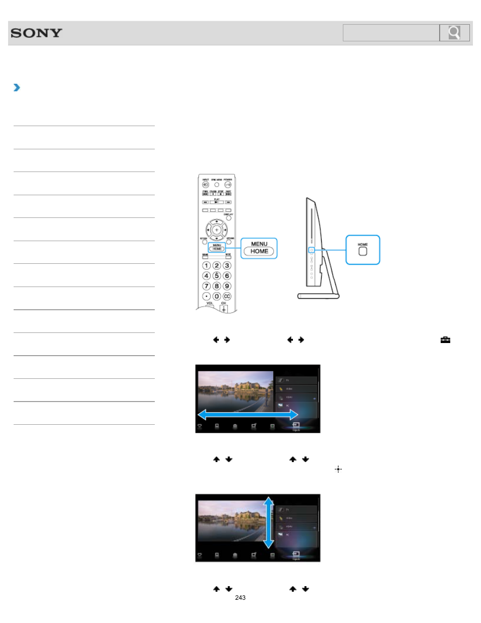 How to use, Search | Sony SVL24145CXB User Manual | Page 243 / 541