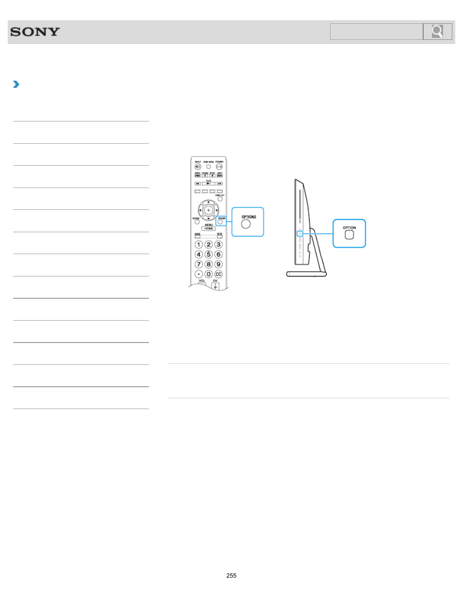 Enjoying sounds only (picture off), How to use, Search | Sony SVL24145CXB User Manual | Page 255 / 541