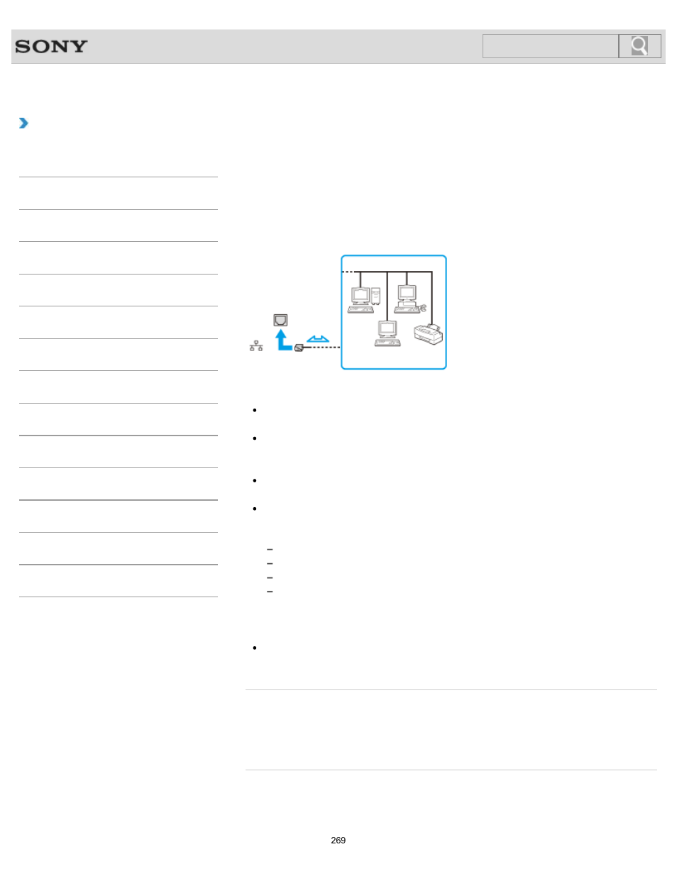 Connecting to the internet with a wired connection, Details, How to use | Search | Sony SVL24145CXB User Manual | Page 269 / 541