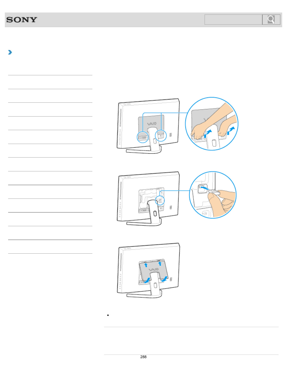 Connecting the wireless receiver, How to use, Search | Sony SVL24145CXB User Manual | Page 288 / 541