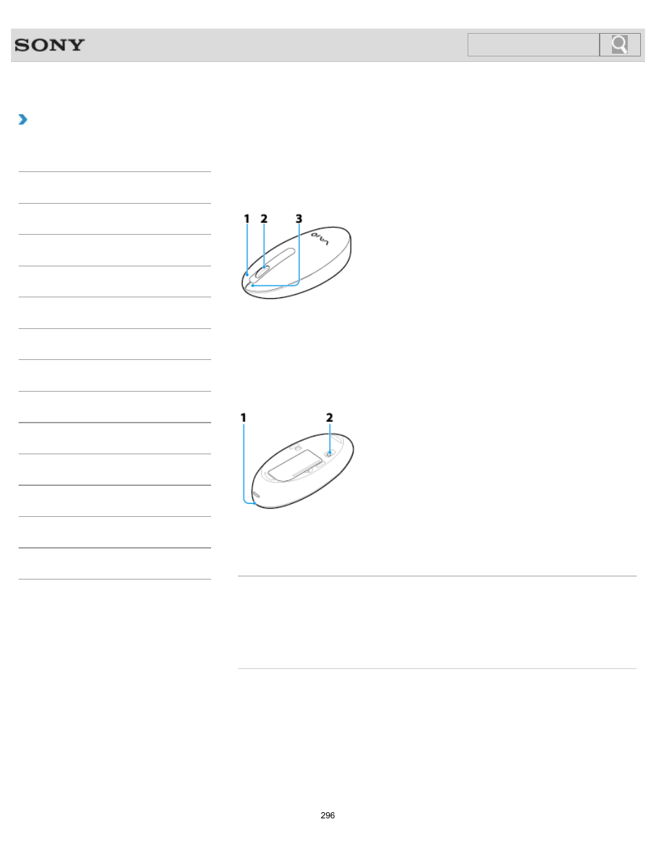 Parts and controls of the mouse, How to use, Search | Sony SVL24145CXB User Manual | Page 296 / 541