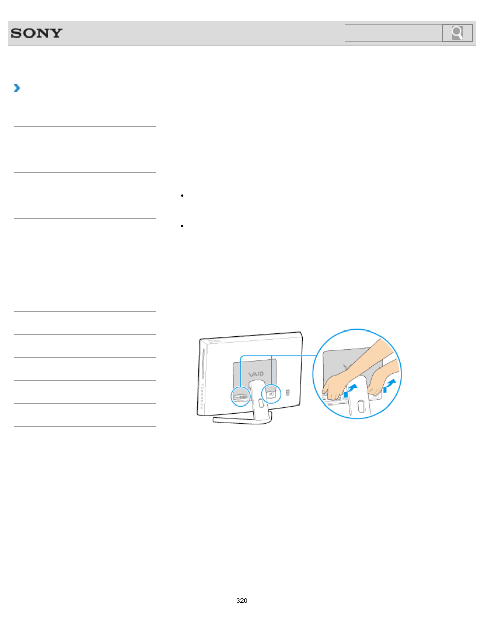 Preparing for wall mounting, How to use, Search | Sony SVL24145CXB User Manual | Page 320 / 541