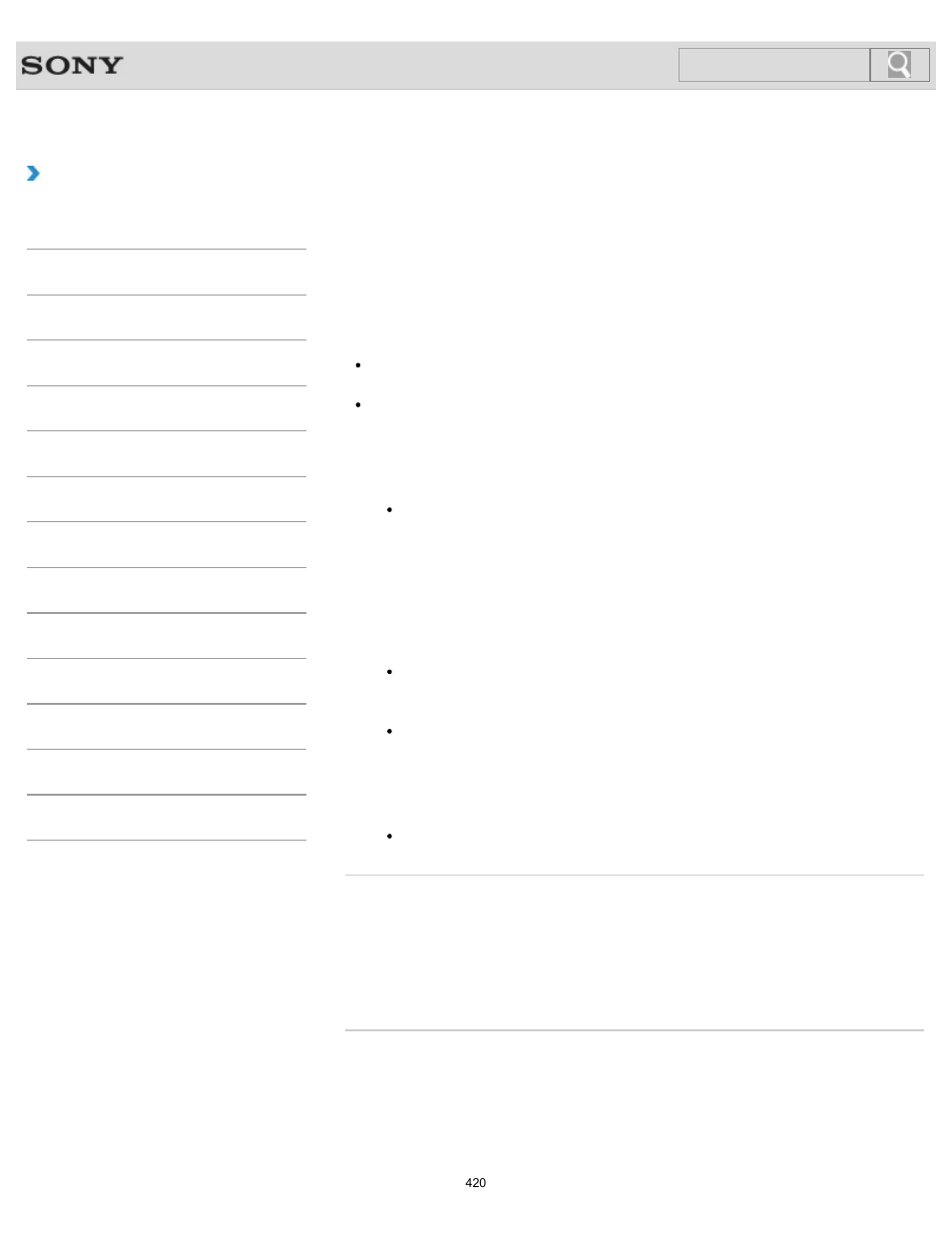 Formatting “memory stick, How to use, Search | Sony SVL24145CXB User Manual | Page 420 / 541