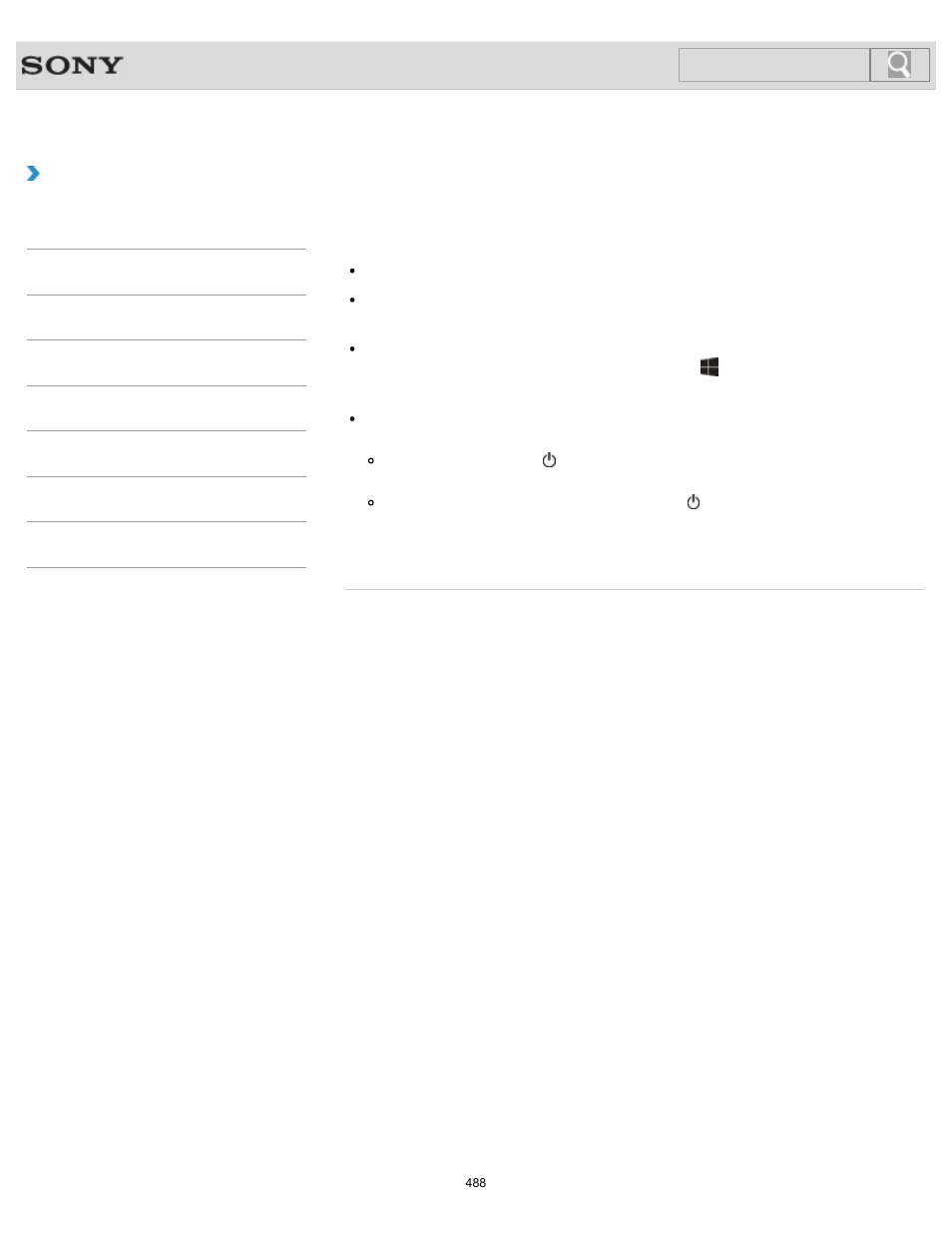 What should i do if my computer screen goes blank, Troubleshooting, Search | Sony SVL24145CXB User Manual | Page 488 / 541