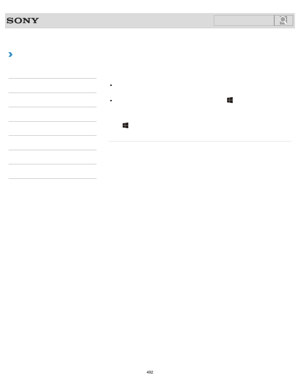 Troubleshooting, Search | Sony SVL24145CXB User Manual | Page 492 / 541