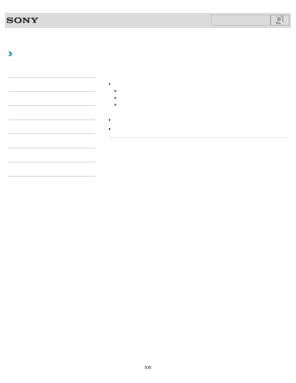 What should i do if i cannot create recovery media, Troubleshooting, Search | Sony SVL24145CXB User Manual | Page 535 / 541