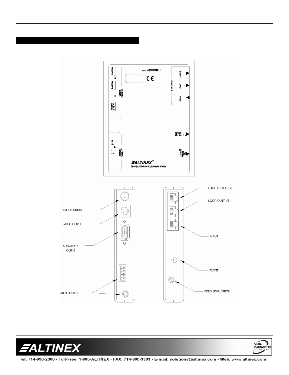 Special application | Altinex CAT-5 to VGA + Audio Receiver DA1931CT User Manual | Page 5 / 12