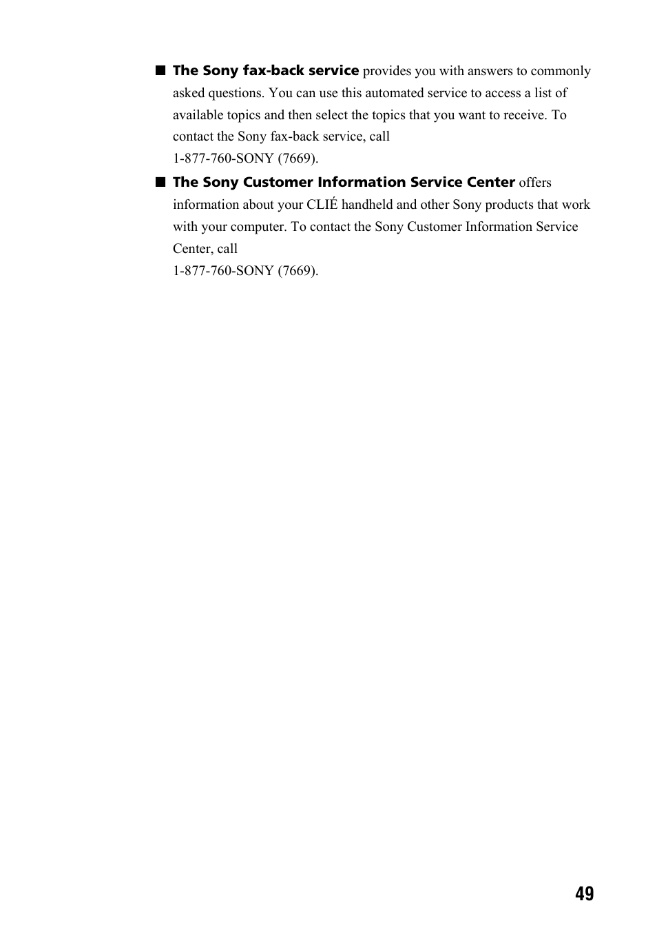 Sony PEG-NX60 User Manual | Page 49 / 52