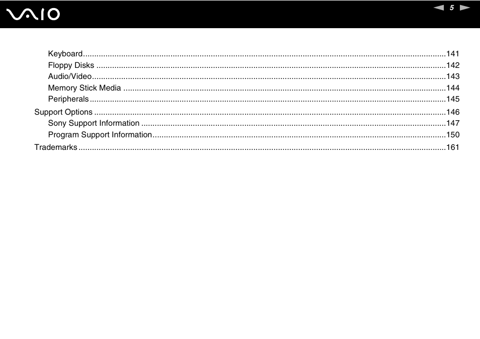 Sony VGN-NR430E User Manual | Page 5 / 163