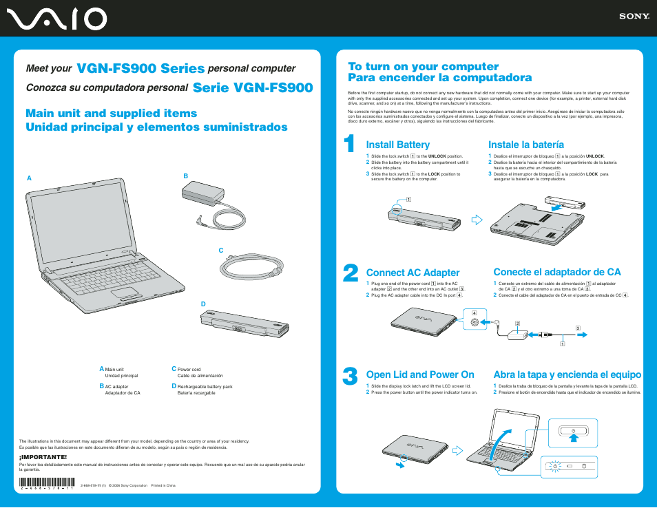 Sony VGN-FS940 User Manual | 2 pages