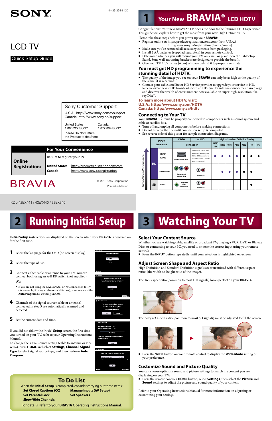Sony KDL-32EX340 User Manual | 2 pages