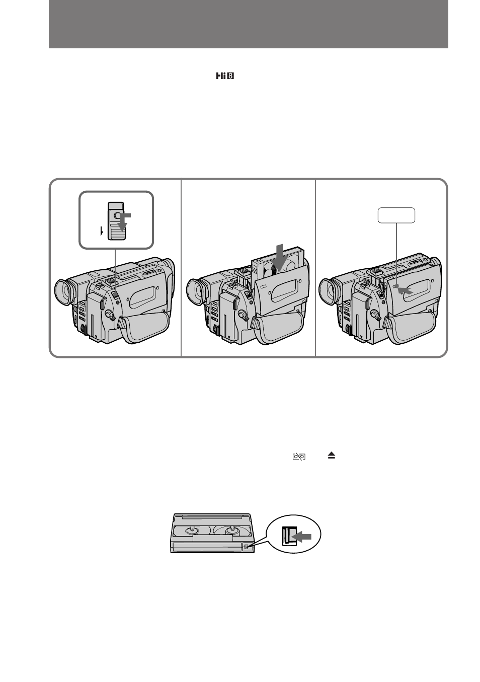 Inserting a cassette | Sony CCD-TRV85 User Manual | Page 10 / 88