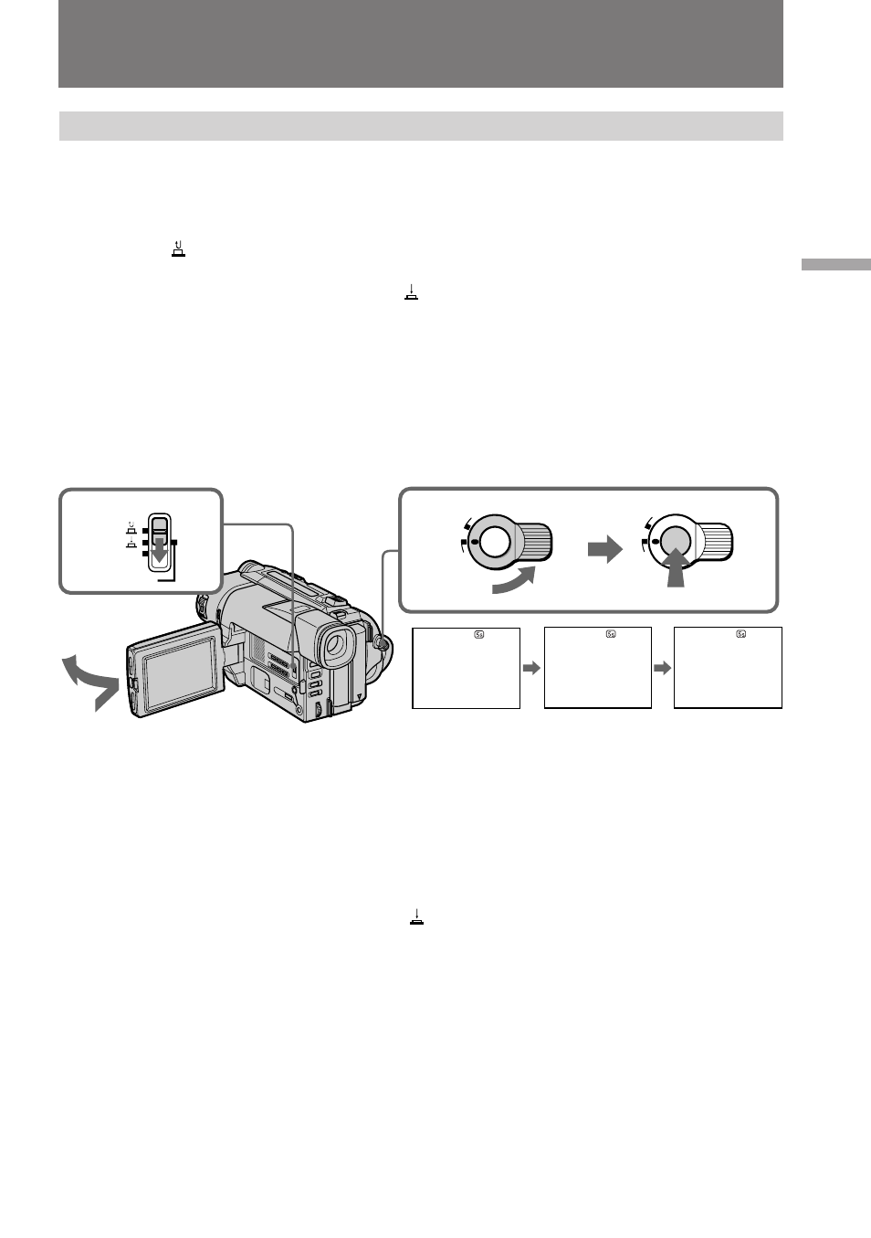 Selecting the start/stop mode, Camera recording | Sony CCD-TRV85 User Manual | Page 15 / 88