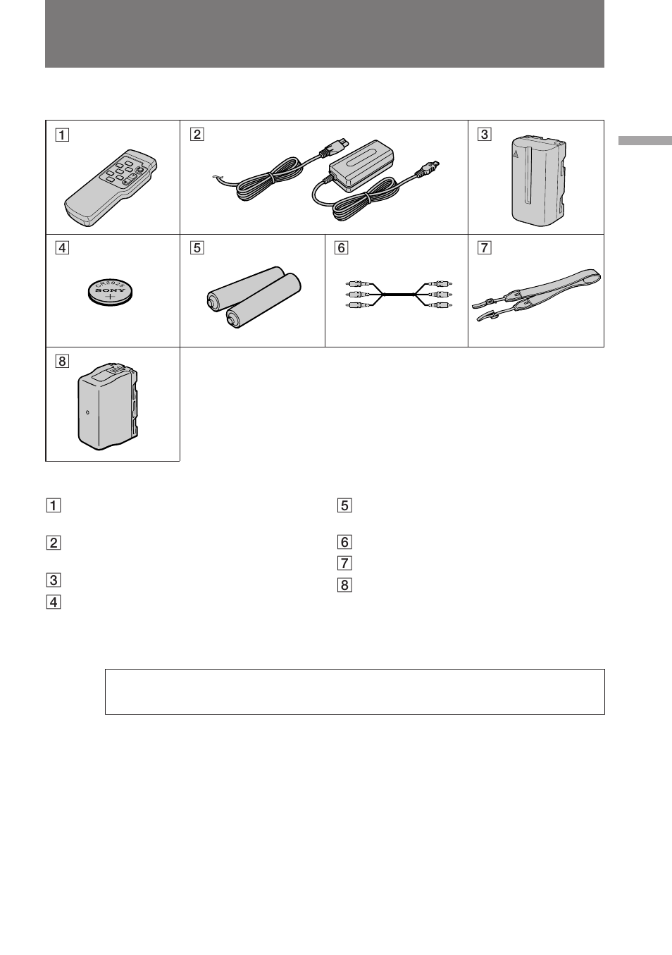 Checking supplied accessories | Sony CCD-TRV85 User Manual | Page 5 / 88