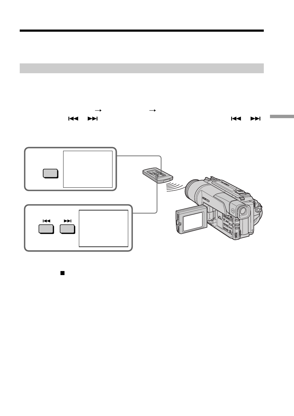 Searching for a photo – photo search/photo scan, Searching for a photo, Photo search/photo scan | Sony DCR-TRV120 User Manual | Page 55 / 132