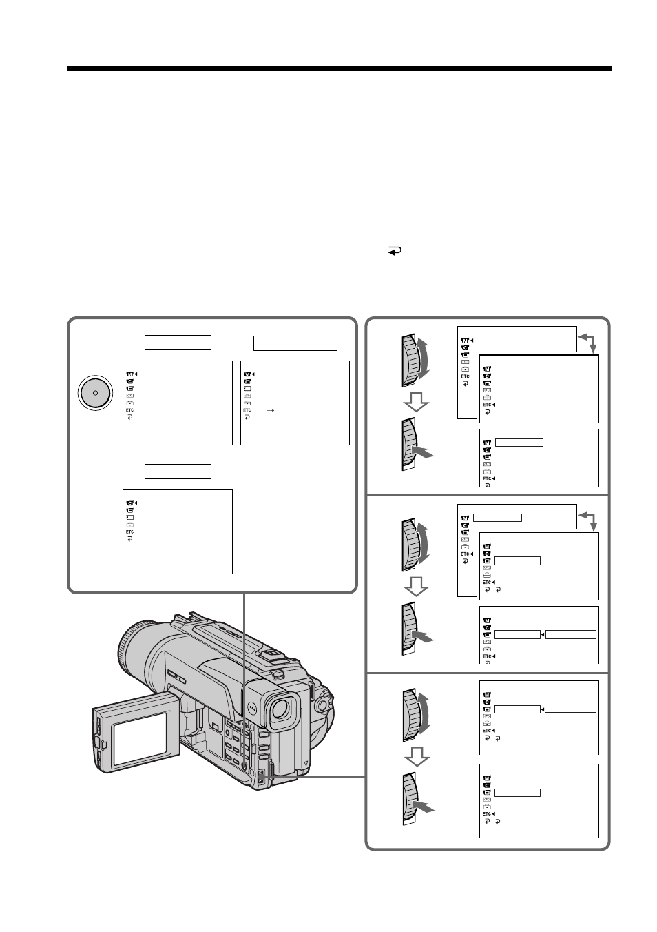 Changing the menu settings | Sony DCR-TRV120 User Manual | Page 64 / 132