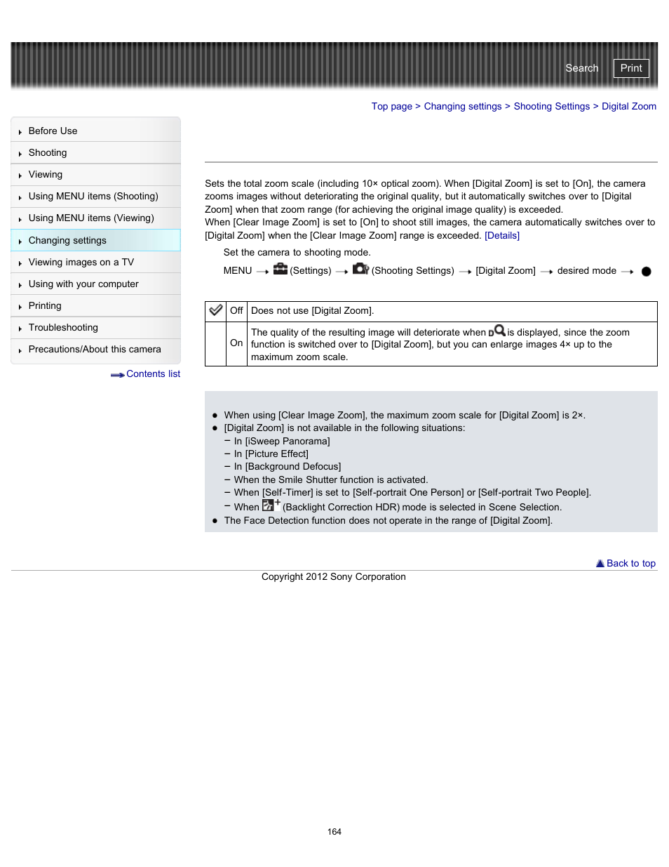 Digital zoom, Details, Cyber-shot user guide | Sony DSC-WX100 User Manual | Page 164 / 257