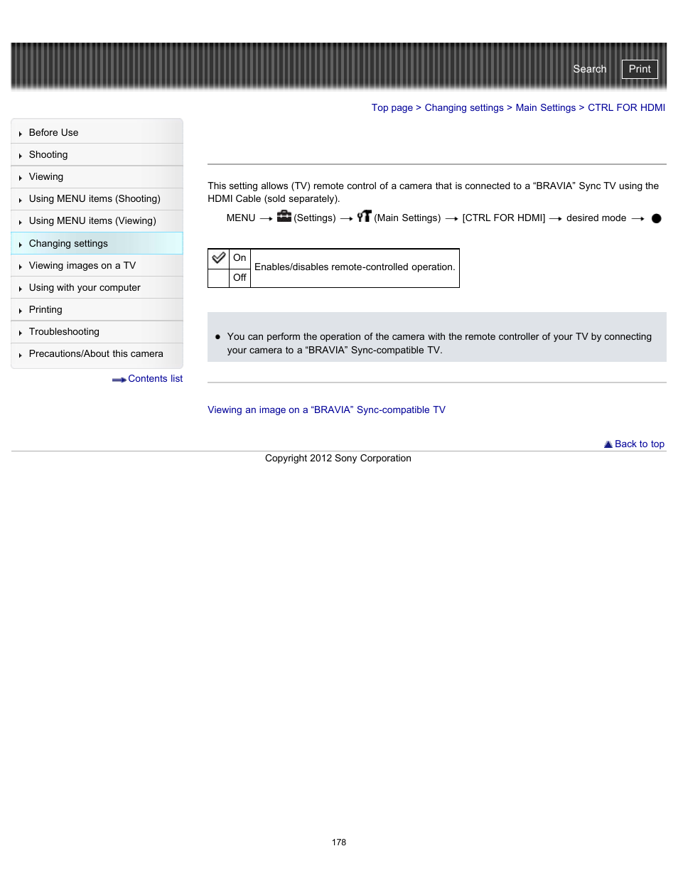 Ctrl for hdmi, Cyber-shot user guide | Sony DSC-WX100 User Manual | Page 178 / 257
