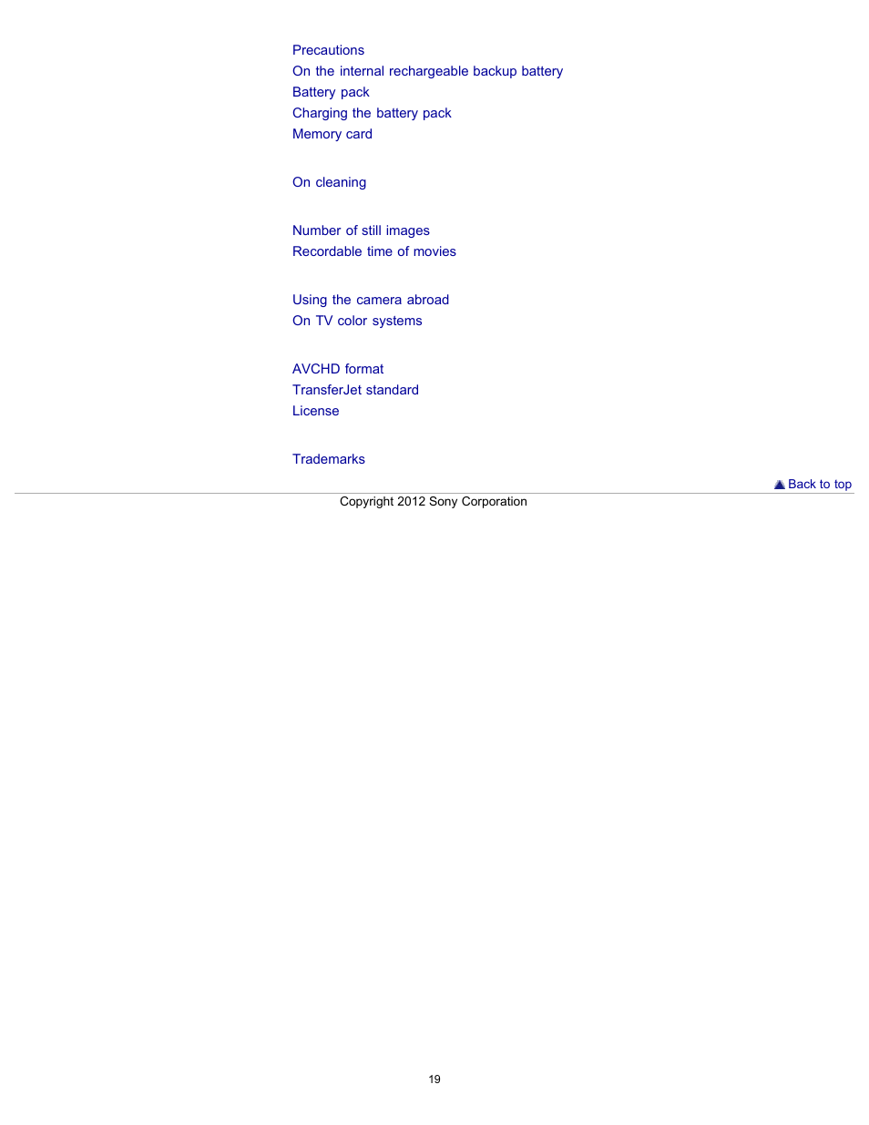 Sony DSC-WX100 User Manual | Page 19 / 257
