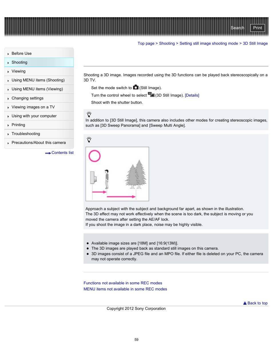 3d still image, Cyber-shot user guide | Sony DSC-WX100 User Manual | Page 59 / 257