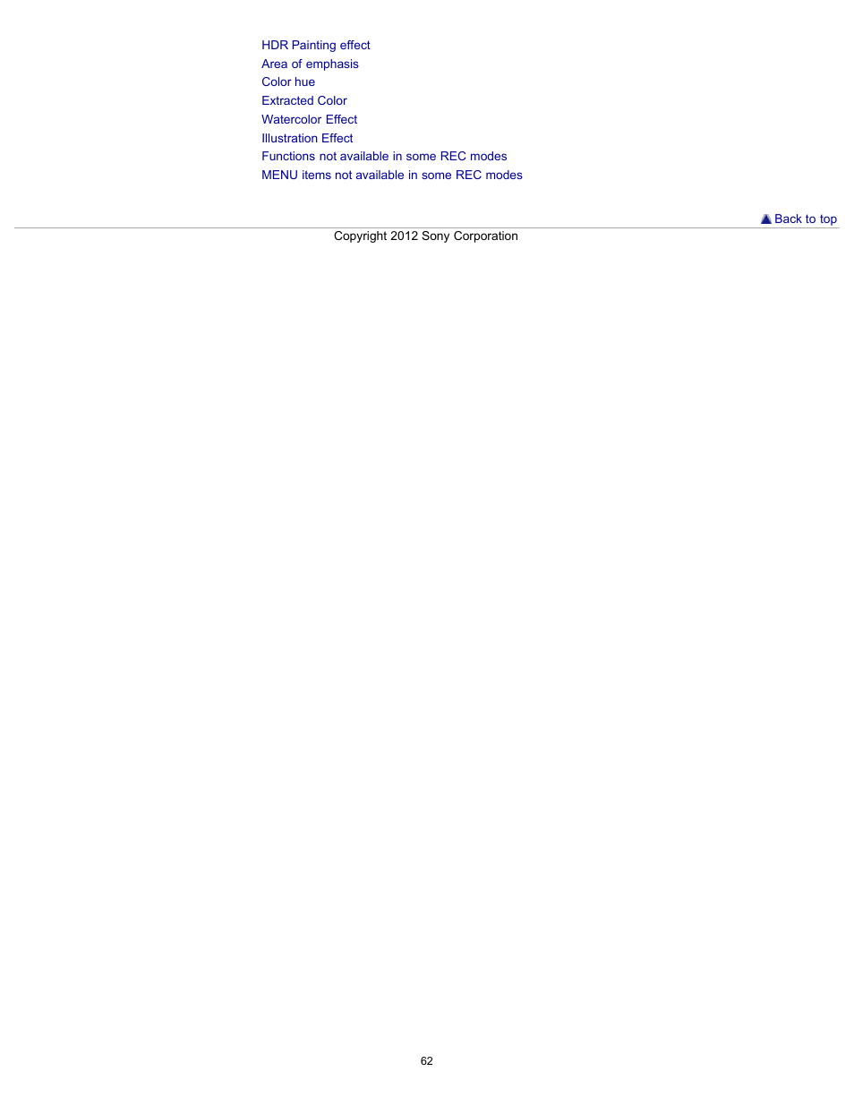 Sony DSC-WX100 User Manual | Page 62 / 257