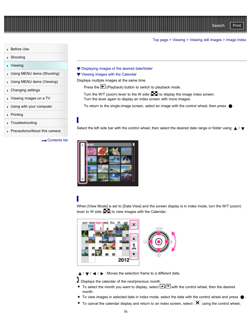 Image index, Cyber-shot user guide | Sony DSC-WX100 User Manual | Page 79 / 257