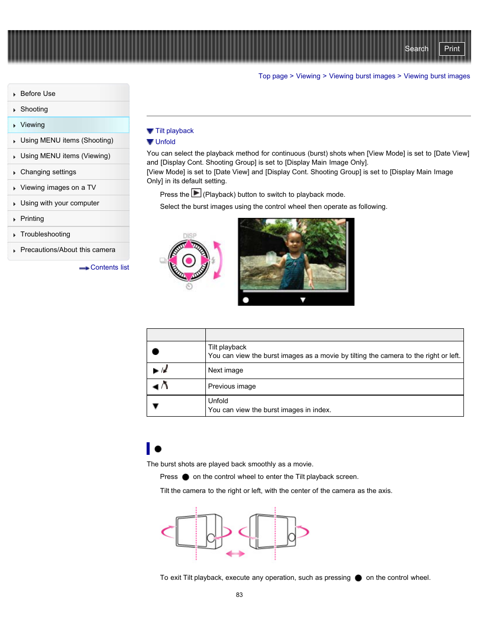 Viewing burst images, Cyber-shot user guide | Sony DSC-WX100 User Manual | Page 83 / 257