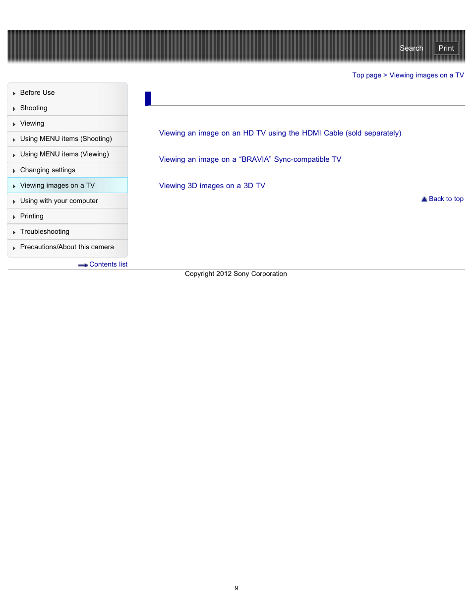 Viewing images on a tv, Cyber-shot user guide | Sony DSC-WX100 User Manual | Page 9 / 257