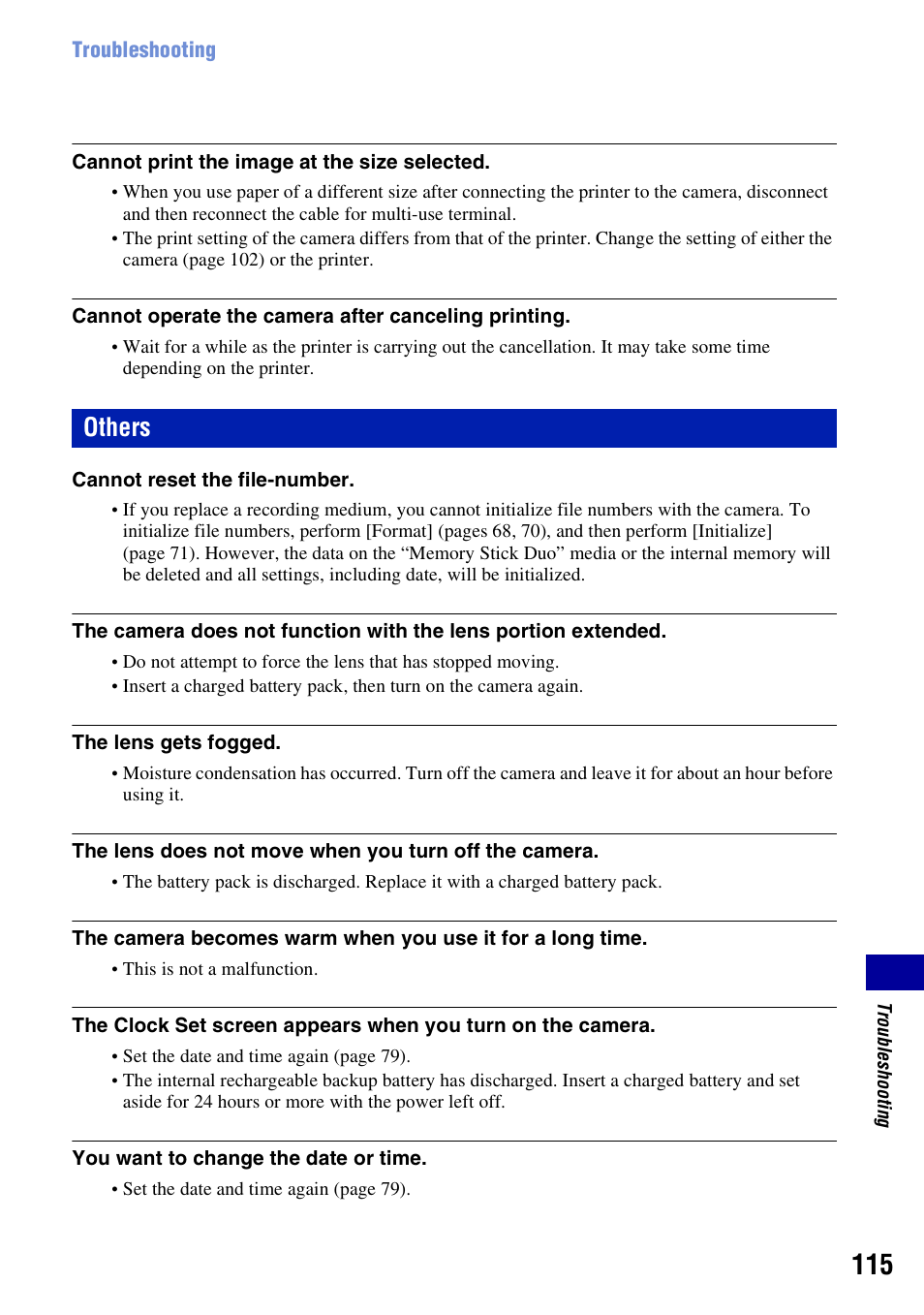 Others | Sony DSC-W230 User Manual | Page 115 / 129