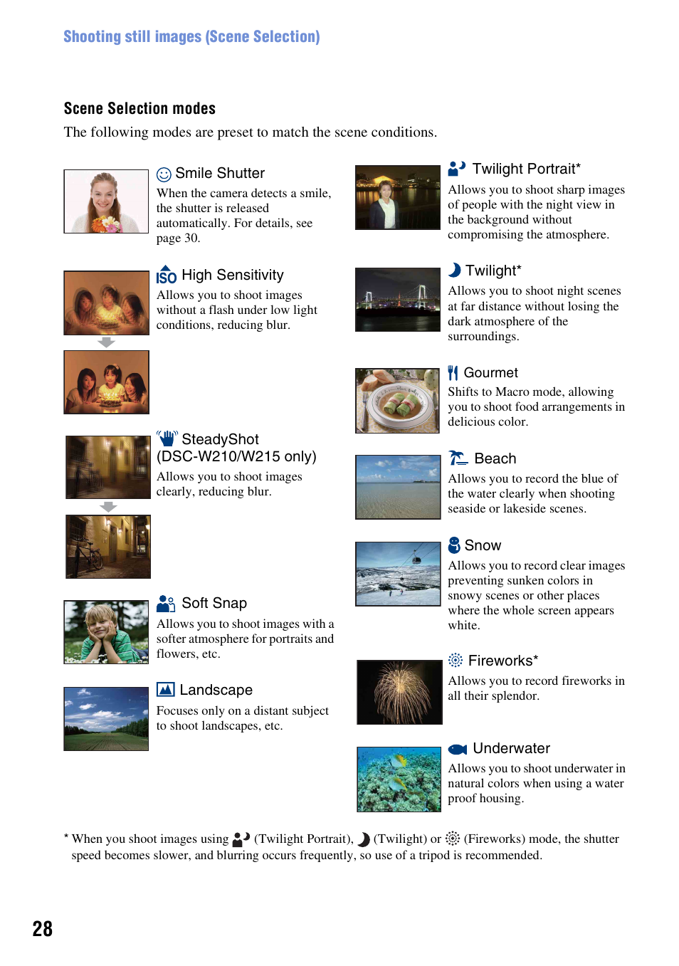 Sony DSC-W230 User Manual | Page 28 / 129