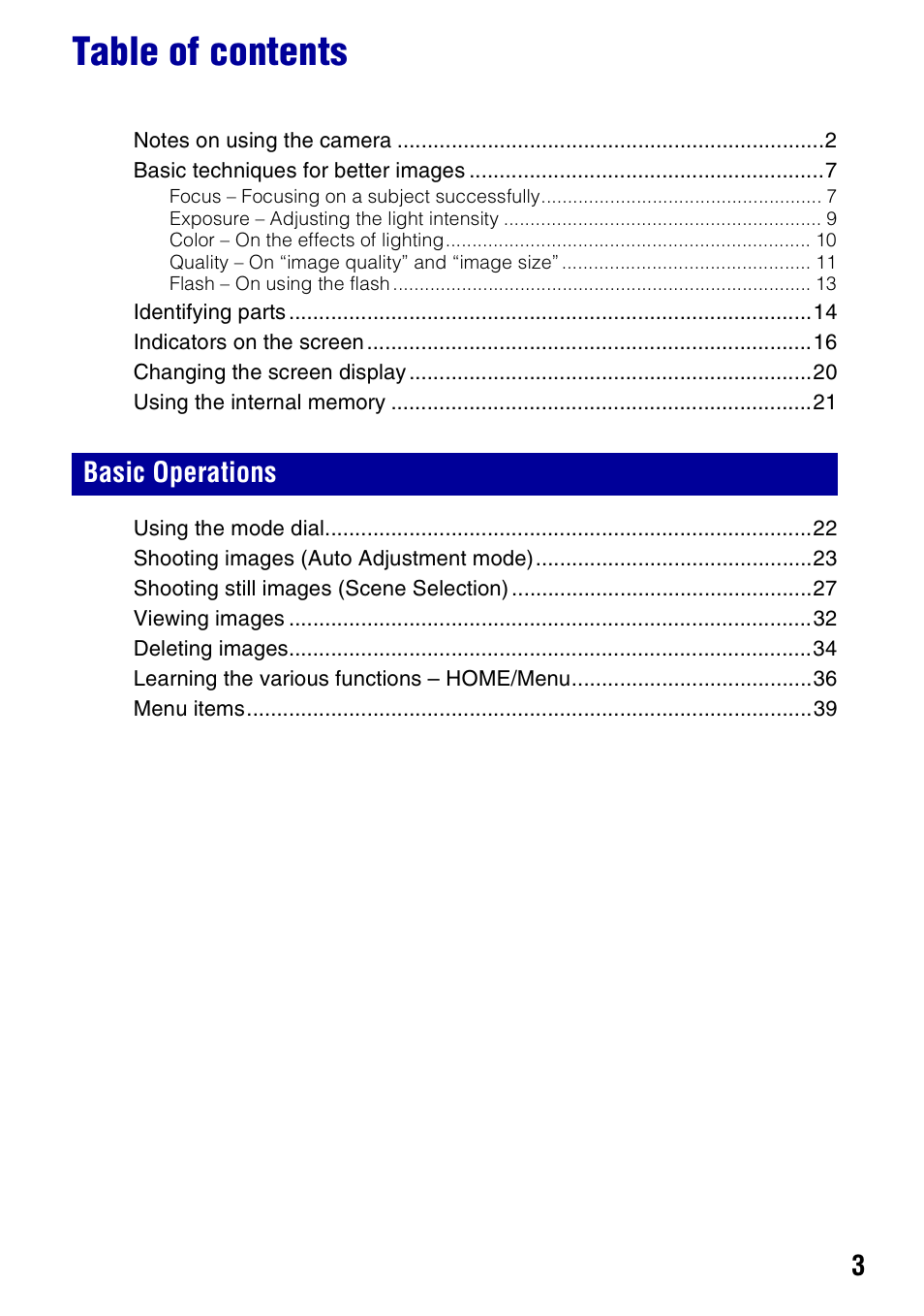 Sony DSC-W230 User Manual | Page 3 / 129