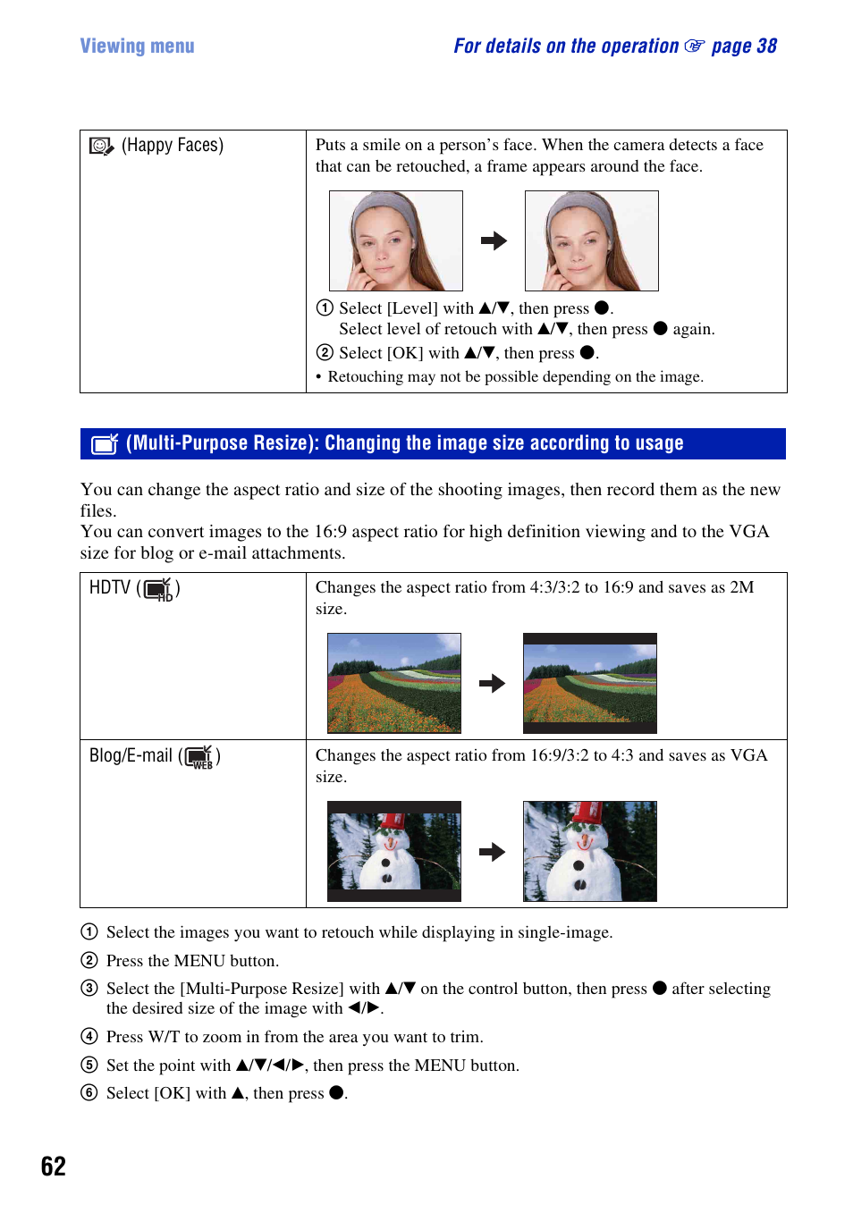 Sony DSC-W230 User Manual | Page 62 / 129
