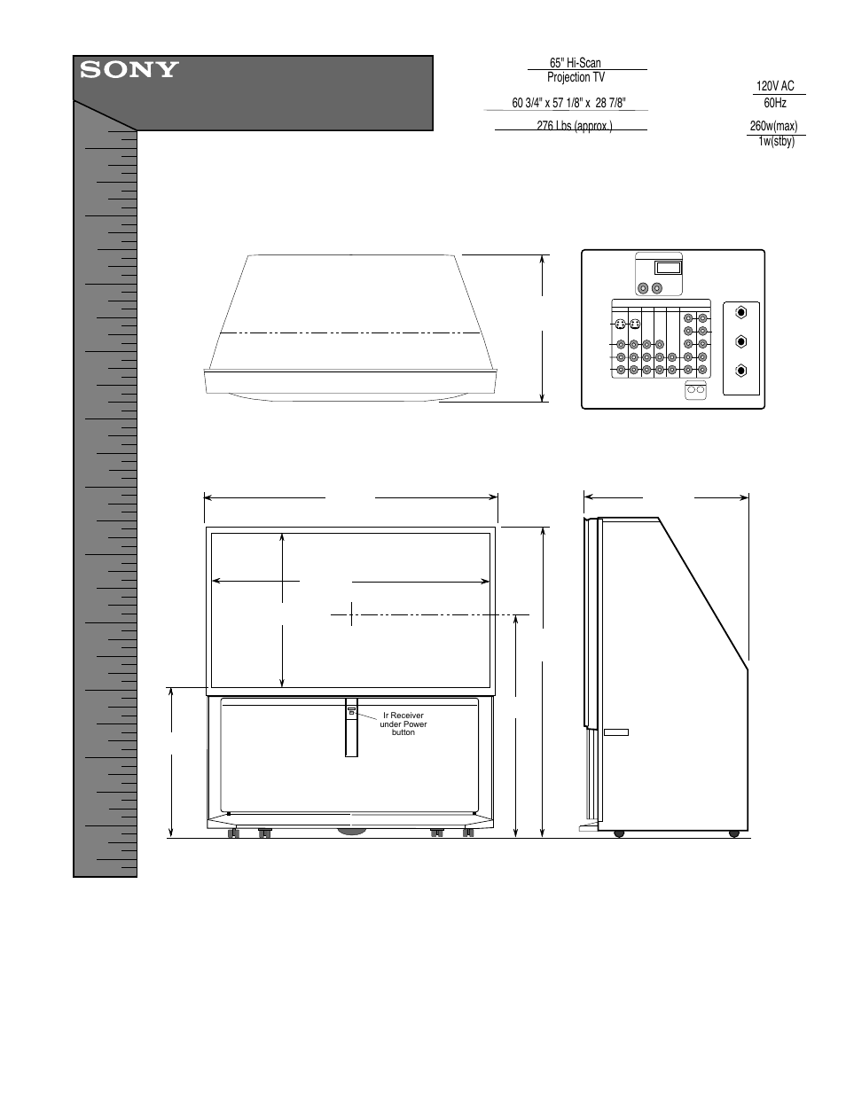 Sony KP 65WS500 User Manual | 1 page