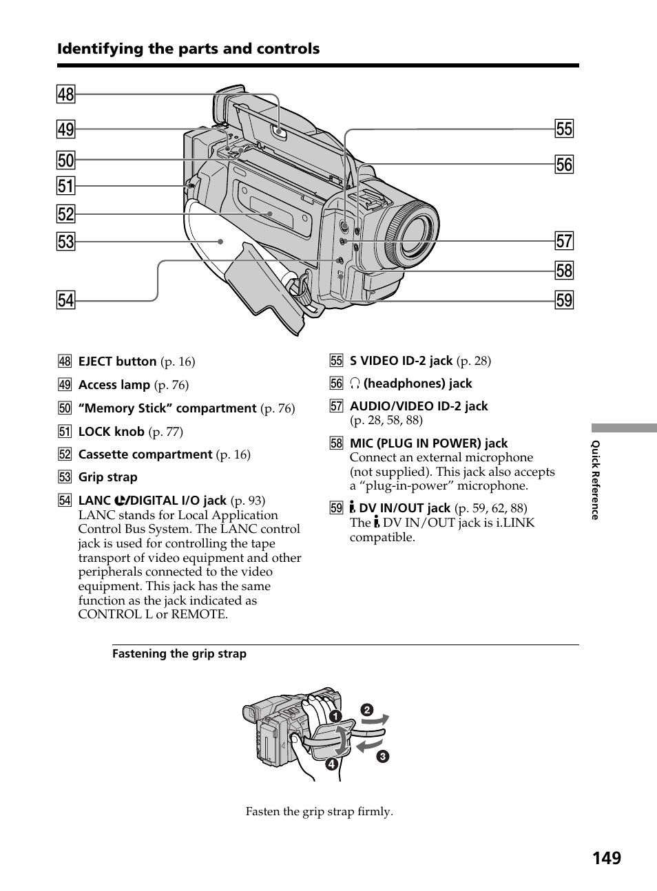 Tg th tj tl tk rk rl ts ta td tf t | Sony DCR-TRV820 User Manual | Page 149 / 156