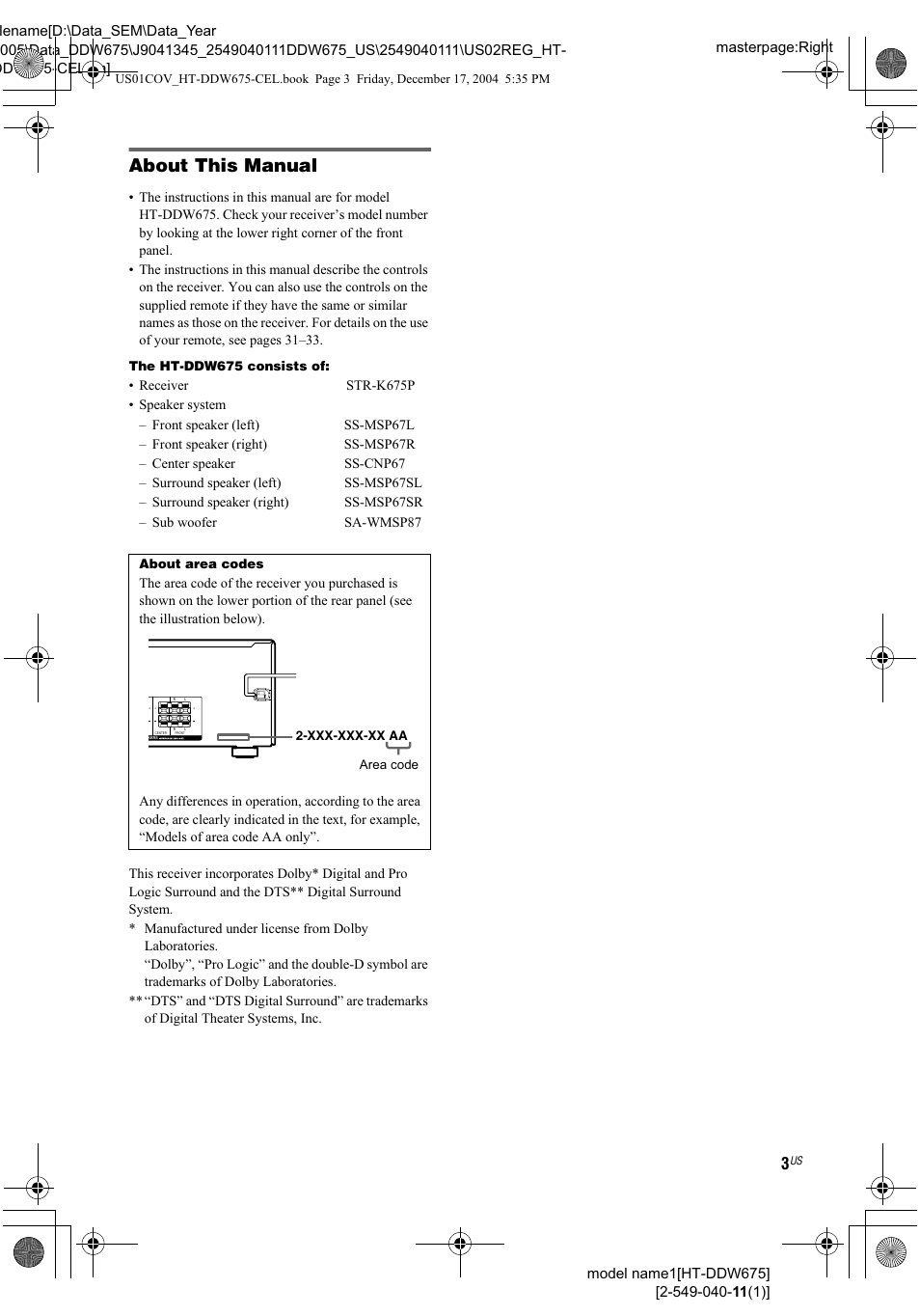 About this manual | Sony HT-DDW675 User Manual | Page 3 / 40