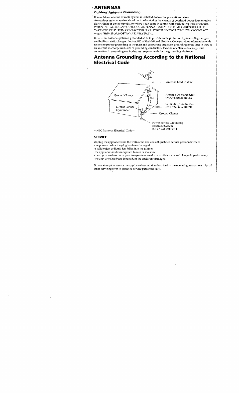 Antennas | Sony ICF-CD833 User Manual | Page 6 / 12