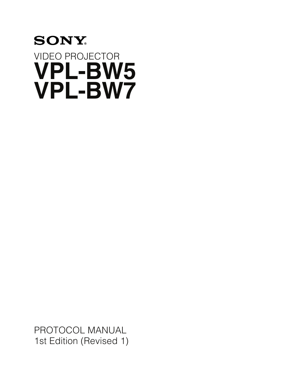 Sony VPL-BW5 User Manual | 16 pages