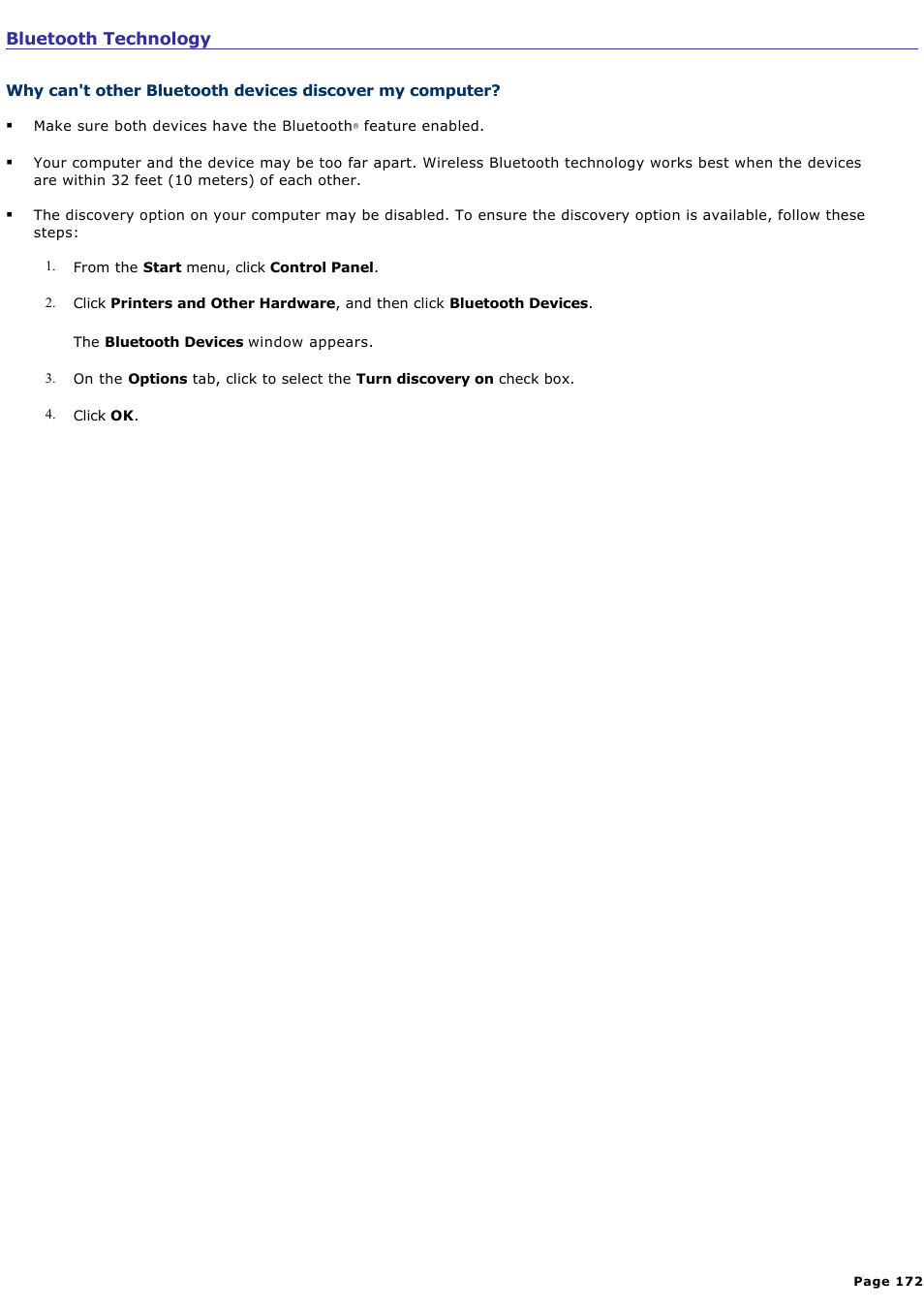 Bluetooth technology | Sony VGN-S380P User Manual | Page 172 / 223