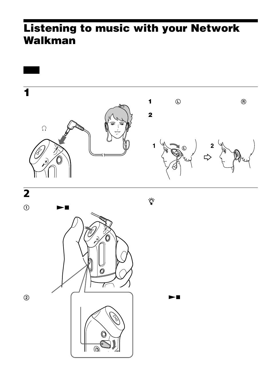 Listening to music with your network walkman | Sony NW-S23 User Manual | Page 14 / 52