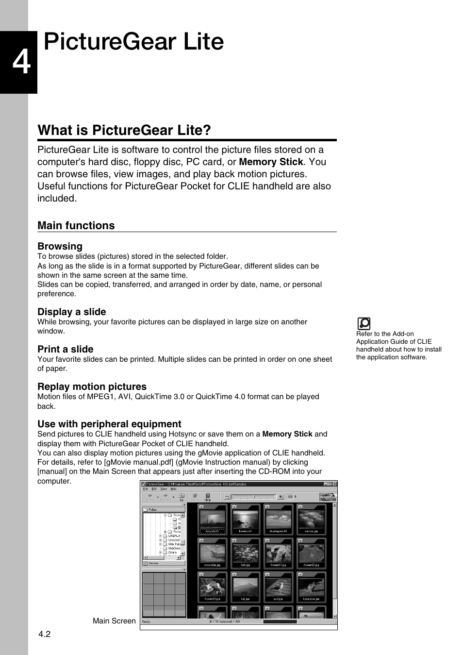 What is picturegear lite, Picturegear lite | Sony PEG-N710C User Manual | Page 26 / 32