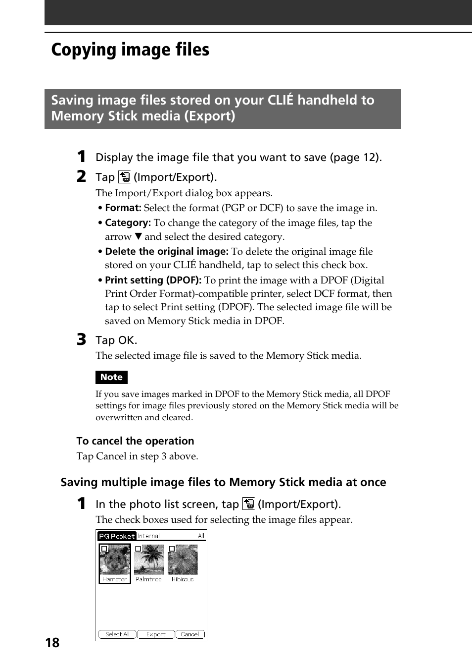 Copying image files | Sony PEG-SJ30 User Manual | Page 18 / 80