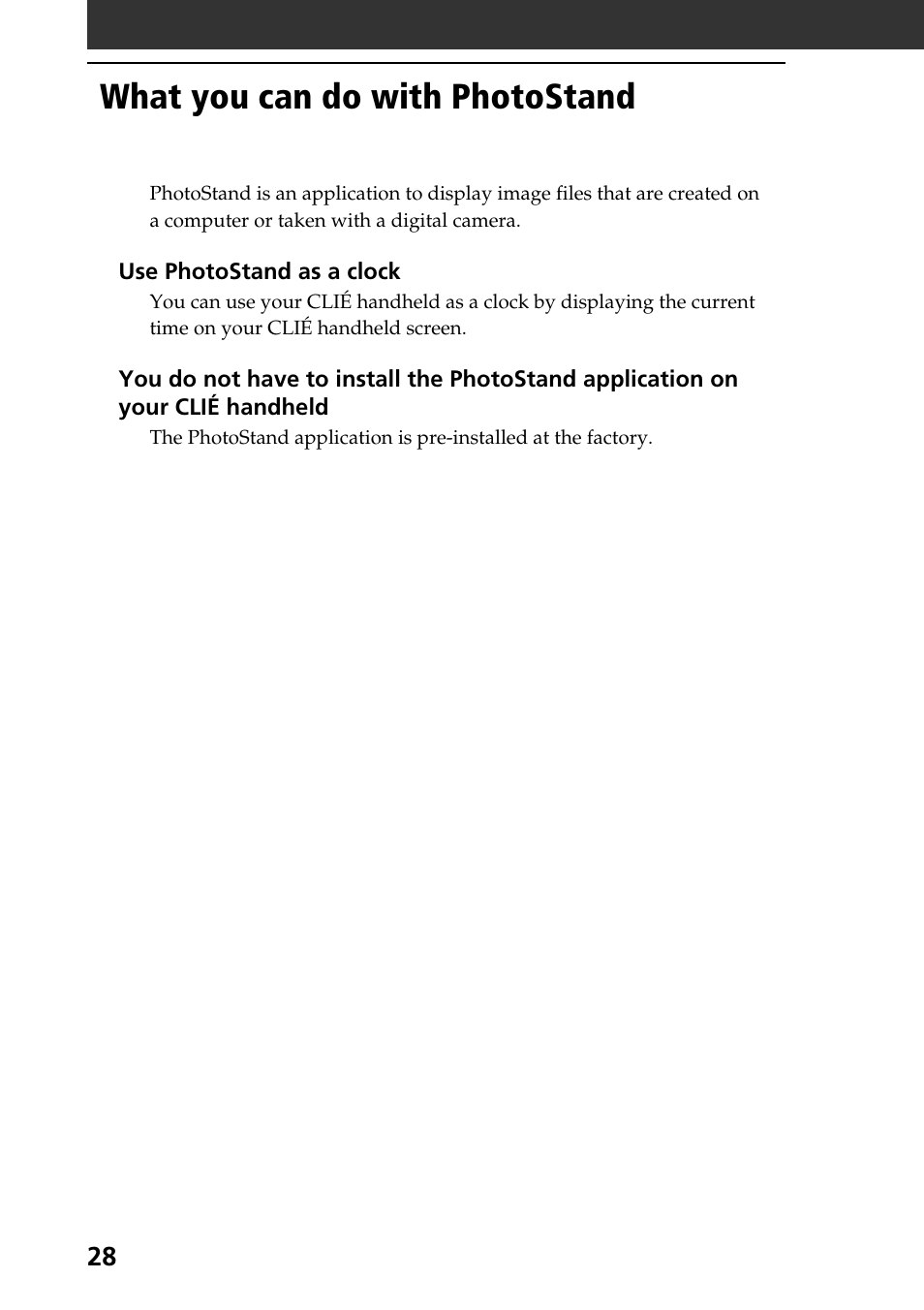What you can do with photostand | Sony PEG-SJ30 User Manual | Page 28 / 80